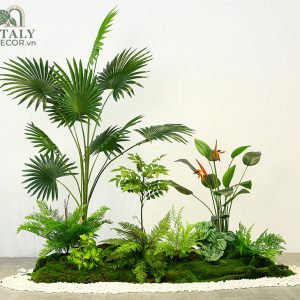 Tiểu cảnh cây giả nhiệt đới